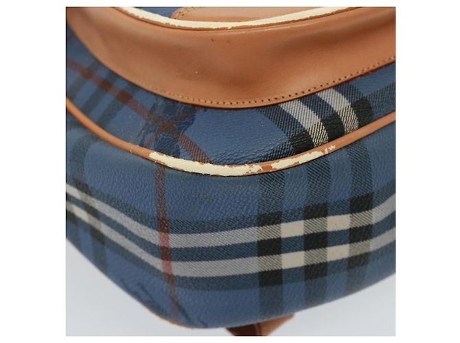 Autre Marque Borsa a spalla Burberrys Nova Check in pelle PVC blu Auth 78851 Beige - vista 15