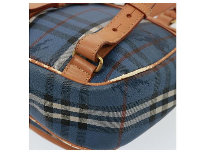 Autre Marque Borsa a spalla Burberrys Nova Check in pelle PVC blu Auth 78851 Beige - vista 16