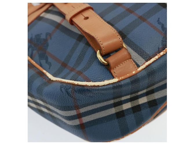 Autre Marque Borsa a spalla Burberrys Nova Check in pelle PVC blu Auth 78851 Beige - vista 17