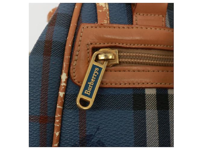 Autre Marque Borsa a spalla Burberrys Nova Check in pelle PVC blu Auth 78851 Beige - vista 18