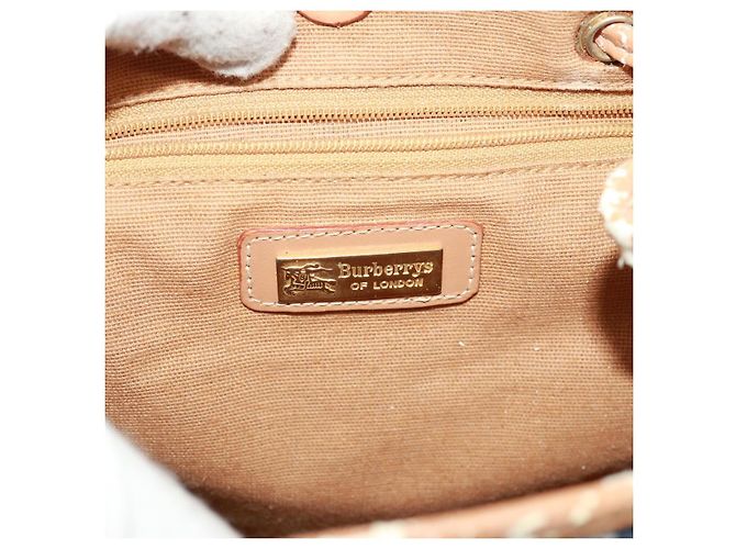 Autre Marque Borsa a spalla Burberrys Nova Check in pelle PVC blu Auth 78851 Beige - vista 20