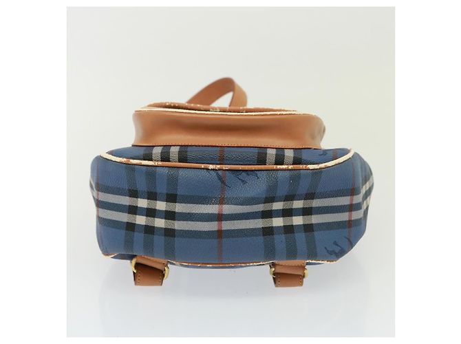 Autre Marque Borsa a spalla Burberrys Nova Check in pelle PVC blu Auth 78851 Beige - vista 5