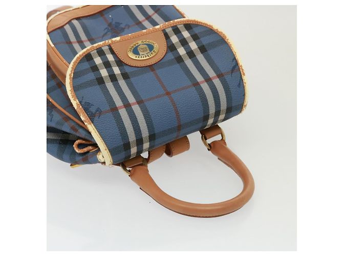 Autre Marque Borsa a spalla Burberrys Nova Check in pelle PVC blu Auth 78851 Beige - vista 6