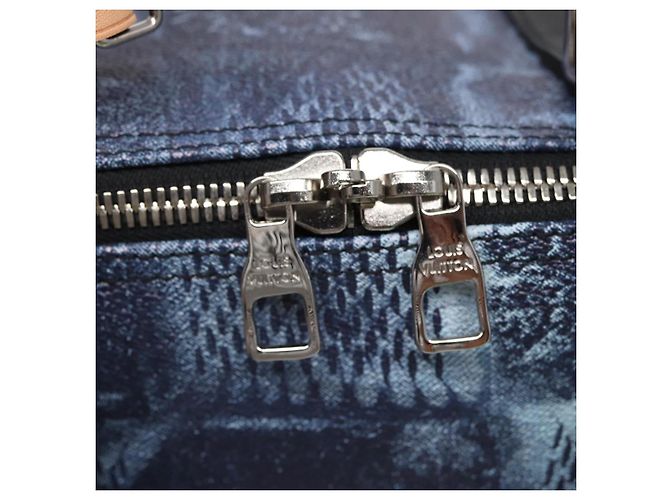 LOUIS VUITTON Borsa Keepall Bandoulière 50 Damier Salt Blu N50059 LV Auth 78375S - vista 10