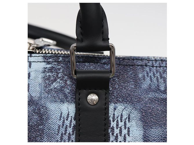 LOUIS VUITTON Borsa Keepall Bandoulière 50 Damier Salt Blu N50059 LV Auth 78375S - vista 19