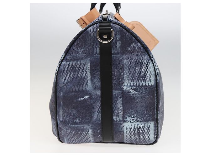 LOUIS VUITTON Borsa Keepall Bandoulière 50 Damier Salt Blu N50059 LV Auth 78375S - vista 3