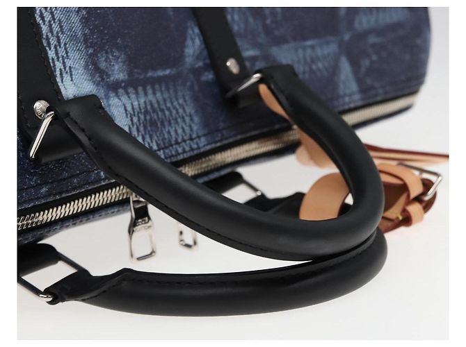 LOUIS VUITTON Borsa Keepall Bandoulière 50 Damier Salt Blu N50059 LV Auth 78375S - vista 7