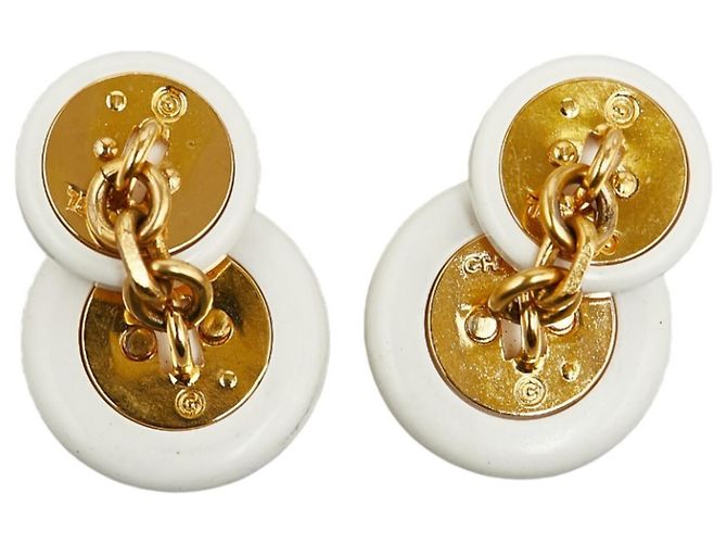 Timeless Gemelli vintage Chanel Coco Mark in oro bianco placcato D'oro - vista 2