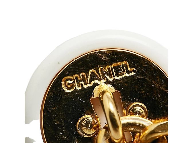 Timeless Gemelli vintage Chanel Coco Mark in oro bianco placcato D'oro - vista 3