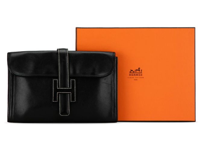 Borsa Clutch Jige PM di Hermès in pelle di vitello nera Nero - vista 10