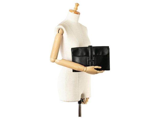 Borsa Clutch Jige PM di Hermès in pelle di vitello nera Nero - vista 11
