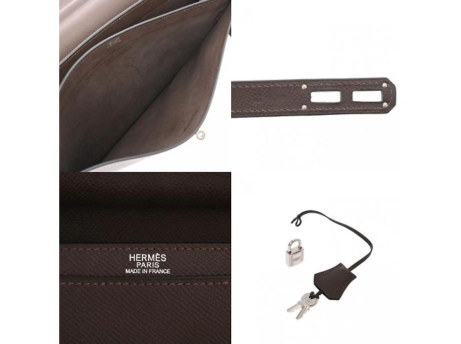 Hermès Kelly Depeche 34 en cuir Epsom chocolat - vue 12