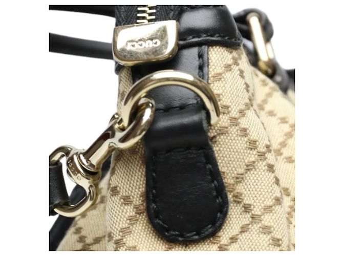 Borsa a Spalla Gucci Diamante in Tela Nera e Beige Nero - vista 13