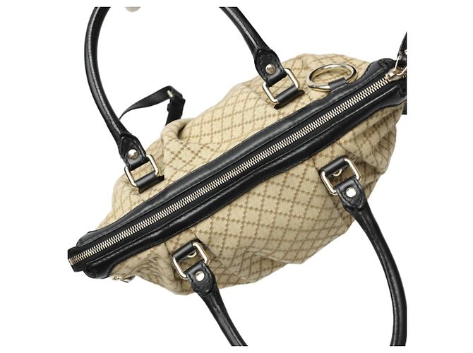 Borsa a Spalla Gucci Diamante in Tela Nera e Beige Nero - vista 14