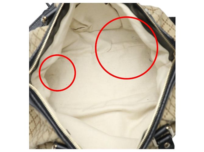 Borsa a Spalla Gucci Diamante in Tela Nera e Beige Nero - vista 15
