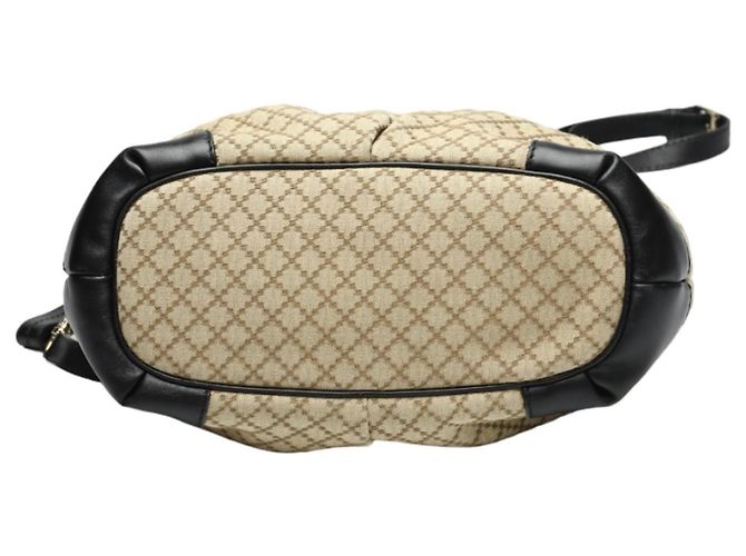 Borsa a Spalla Gucci Diamante in Tela Nera e Beige Nero - vista 5