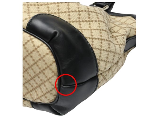 Borsa a Spalla Gucci Diamante in Tela Nera e Beige Nero - vista 7