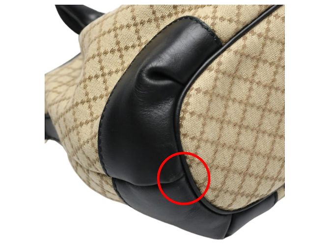 Borsa a Spalla Gucci Diamante in Tela Nera e Beige Nero - vista 8
