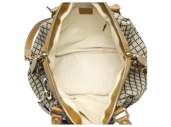 Bolsa tote em canvas Diamante bege e marrom Gucci - vista 12