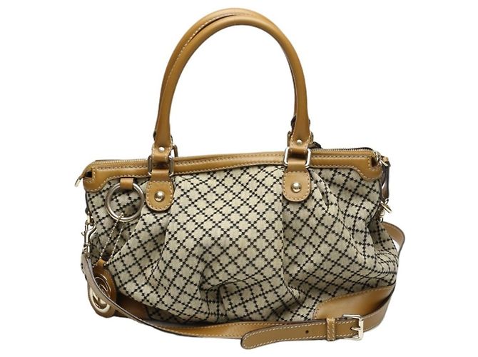 Bolsa tote em canvas Diamante bege e marrom Gucci - vista 2