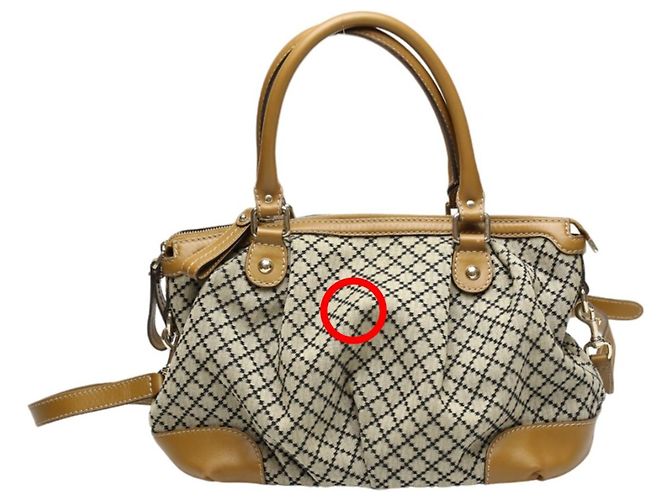 Bolsa tote em canvas Diamante bege e marrom Gucci - vista 3