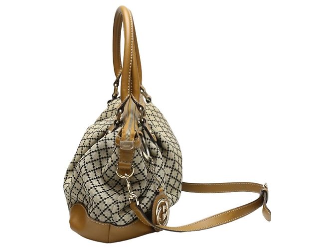 Bolsa tote em canvas Diamante bege e marrom Gucci - vista 4