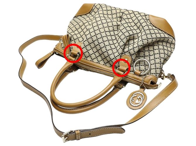 Bolsa tote em canvas Diamante bege e marrom Gucci - vista 9