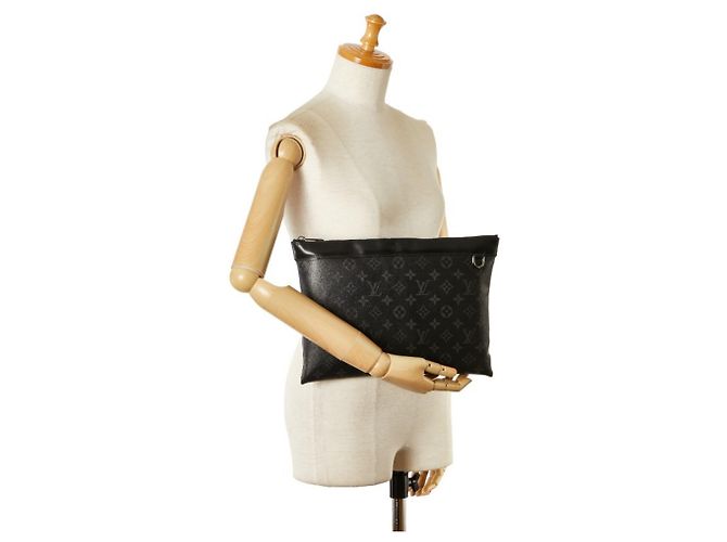 Borsa Clutch Louis Vuitton Monogram Eclipse Nero - vista 10