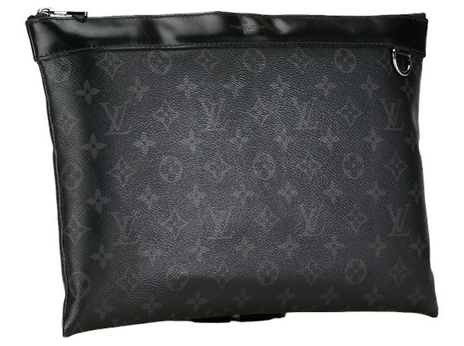 Borsa Clutch Louis Vuitton Monogram Eclipse Nero - vista 2