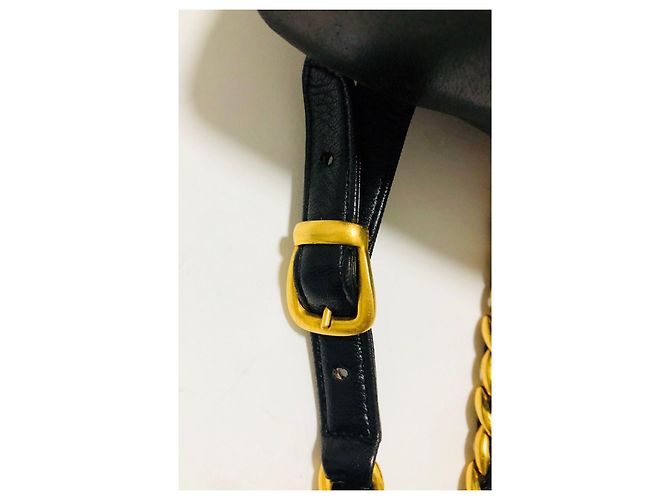 Chanel Duma Rucksack aus schwarzem Lammleder und Gold Gold hardware - Ansicht 19
