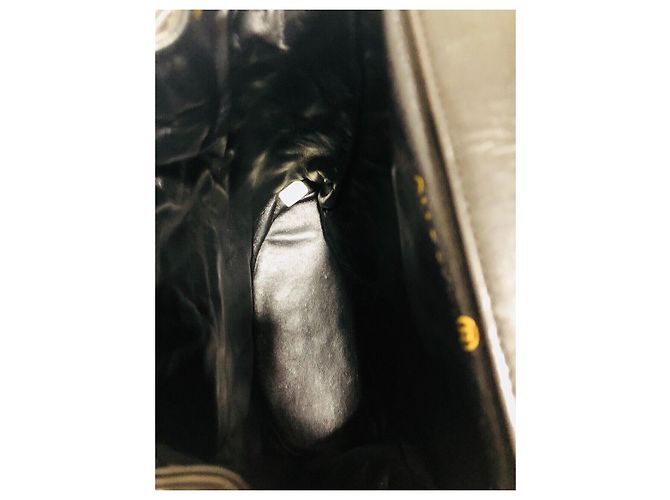 Chanel Duma Rucksack aus schwarzem Lammleder und Gold Gold hardware - Ansicht 7