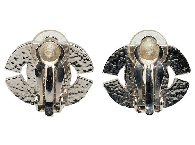 Pendientes de cubo con strass Chanel Coco Mark Plata - vista 2