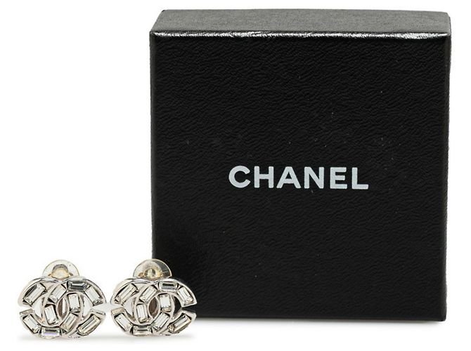 Pendientes de cubo con strass Chanel Coco Mark Plata - vista 5
