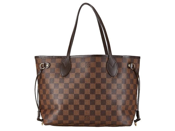 Borsa Louis Vuitton Damier Neverfull PM Marrone - vista 3