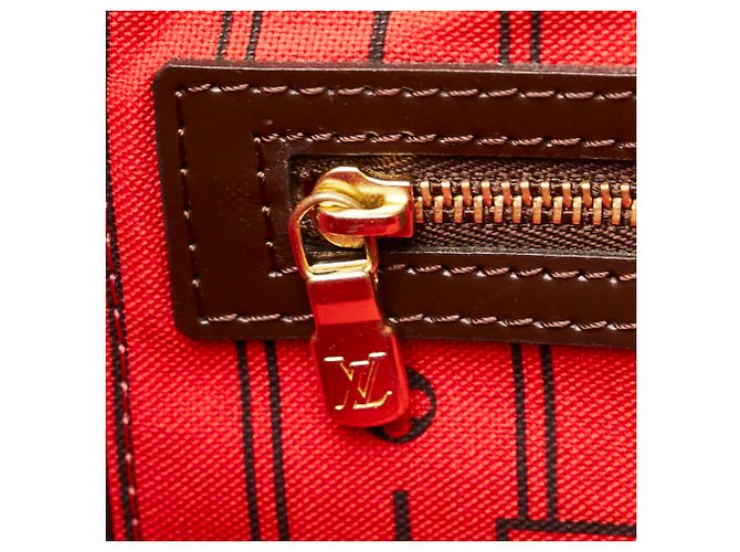 Borsa Louis Vuitton Damier Neverfull PM Marrone - vista 7