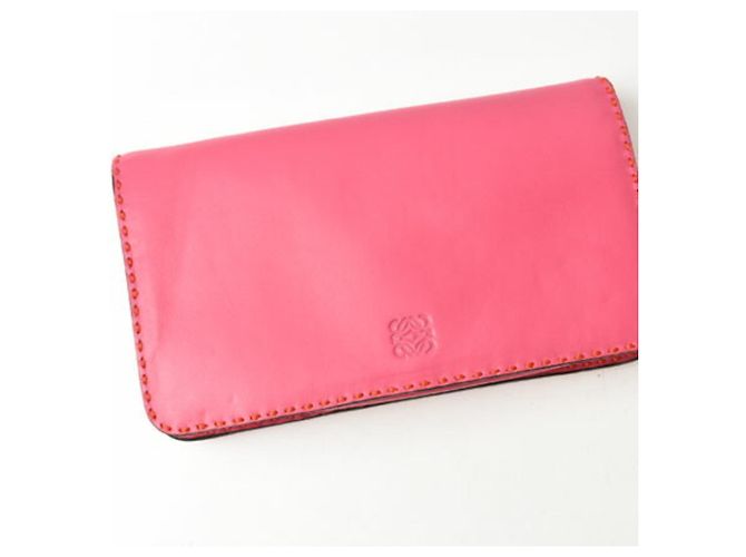 Borsa Clutch Loewe Second Pouch in Fucsia Rosa - vista 2