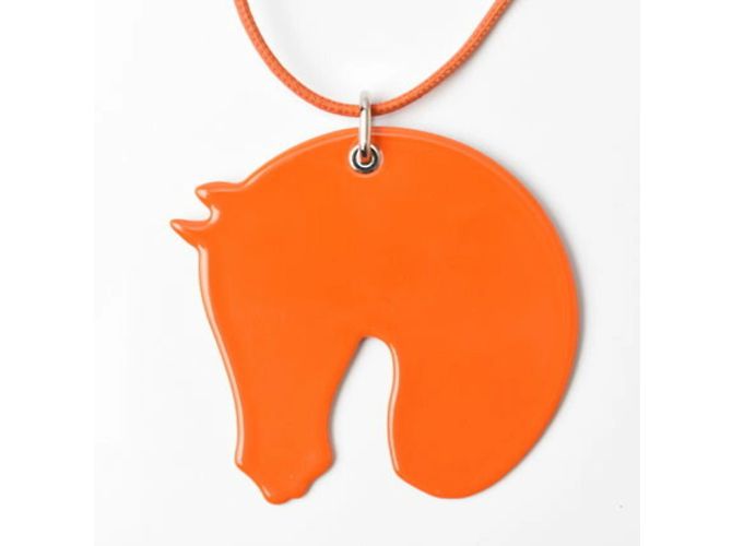 Hermès Collana Choker Hermes con pendente Rosa Multicolore Arancione - vista 4