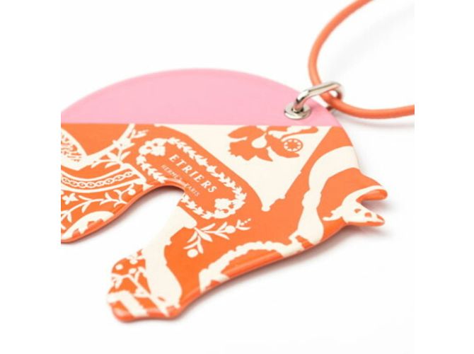 Hermès Collana Choker Hermes con pendente Rosa Multicolore Arancione - vista 5