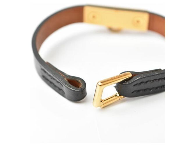 Hermès Schwarzes und goldenes Bangle-Armband von Hermes Micro Rival - Ansicht 5