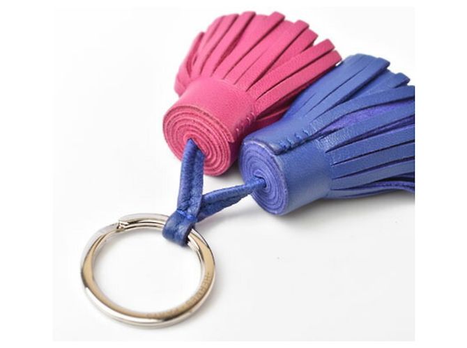 Ring Hermès Schlüsselanhänger Hermes Carmen Blau Fuschia - Ansicht 4