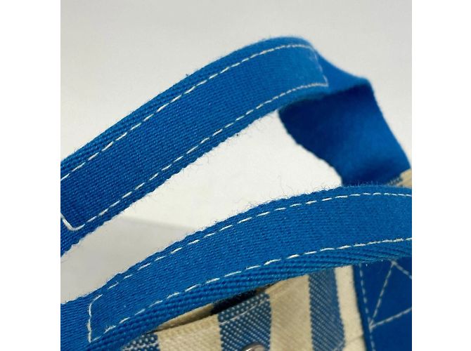 Hermès Hermes Tote Bag Cannes PM aus blauer Leinwand - Ansicht 10