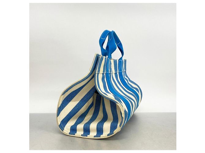 Hermès Hermes Tote Bag Cannes PM aus blauer Leinwand - Ansicht 2