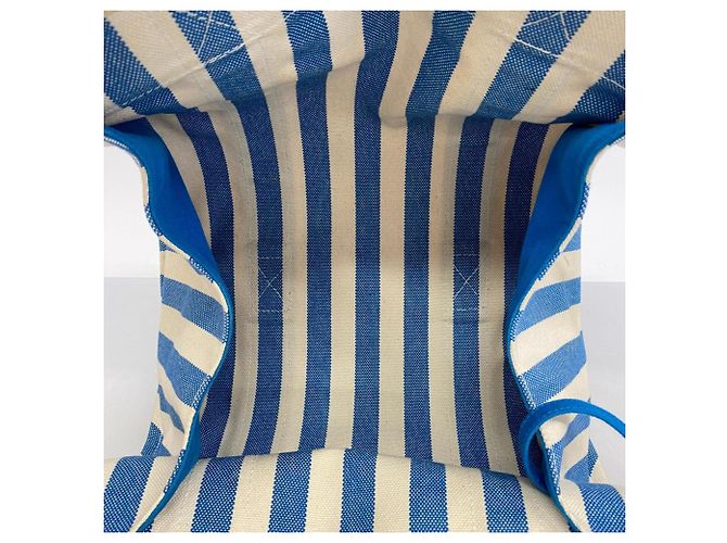 Hermès Hermes Tote Bag Cannes PM aus blauer Leinwand - Ansicht 4