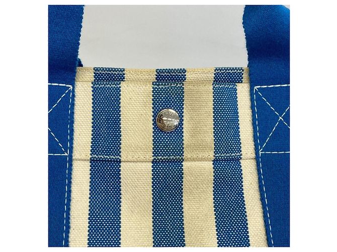 Hermès Hermes Tote Bag Cannes PM aus blauer Leinwand - Ansicht 7