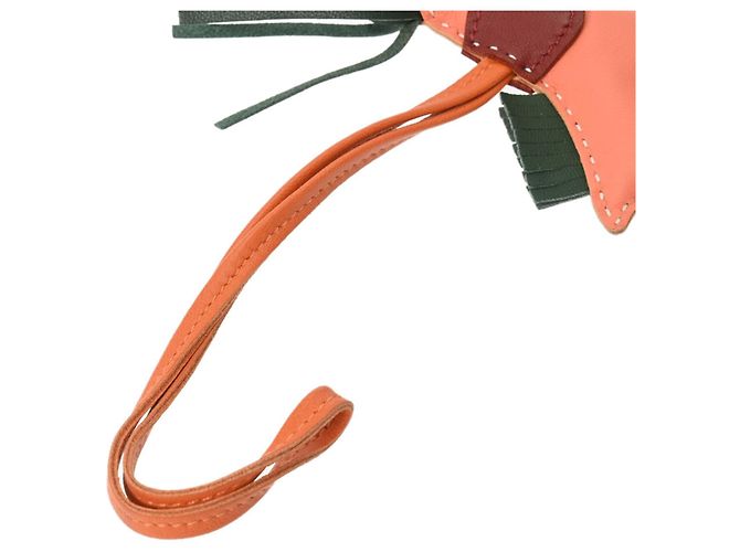 Hermès Handtaschenanhänger Hermes Rodeo PM Rot Orange Koralle - Ansicht 3