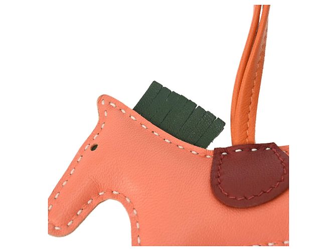 Hermès Handtaschenanhänger Hermes Rodeo PM Rot Orange Koralle - Ansicht 4