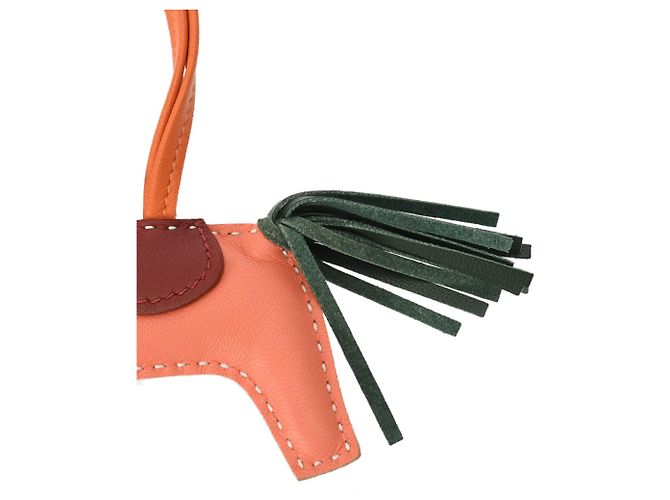 Hermès Handtaschenanhänger Hermes Rodeo PM Rot Orange Koralle - Ansicht 5