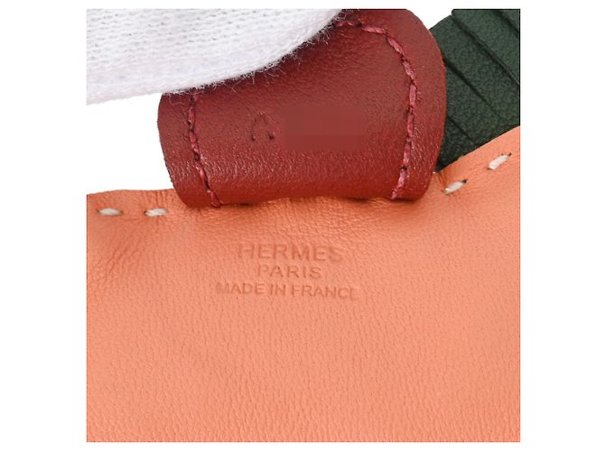 Hermès Handtaschenanhänger Hermes Rodeo PM Rot Orange Koralle - Ansicht 8