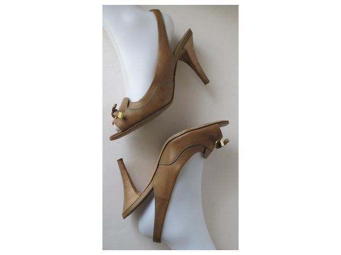 Sandali open toe Tod's in pelle marrone chiaro - vista 13