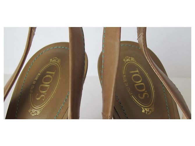 Sandali open toe Tod's in pelle marrone chiaro - vista 18